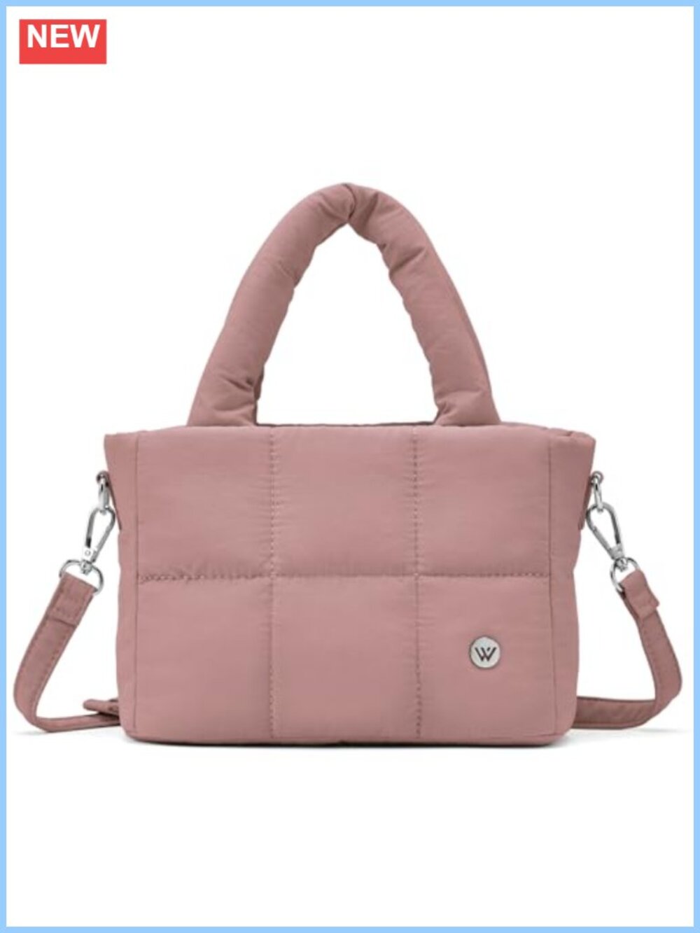 Puffer Crossbody Bag Mini Quilted Nylon Shoulder Purse Tote Handbag